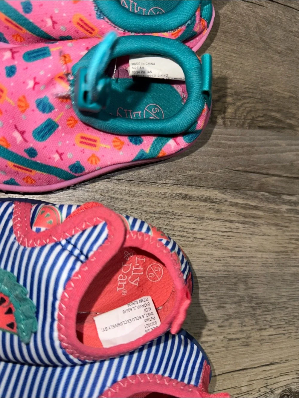 Kids Water Shoes - Pink & Blue Watermelon Slip-Ons